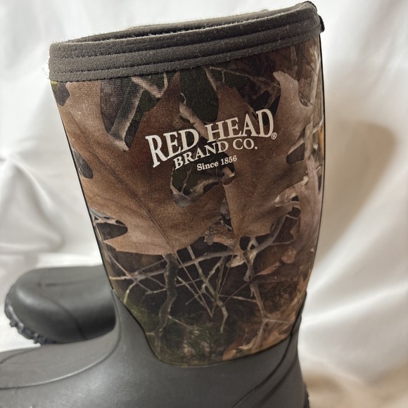 Redhead Youth Kids Boys Size 5 Camo Outdoor Utility Waterproof Rubber Boots - Picture 2 of 9